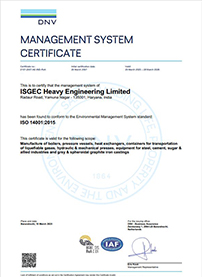 ISO 14001 : 2015 Certificate