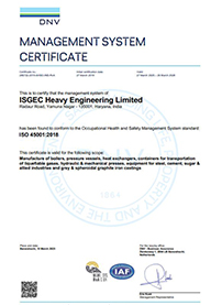 ISO 45001 : 2018 Certificate