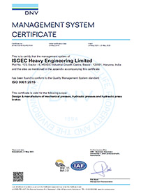 ISO 9001 : 2015 Certificate by DNV for Bawal Plant